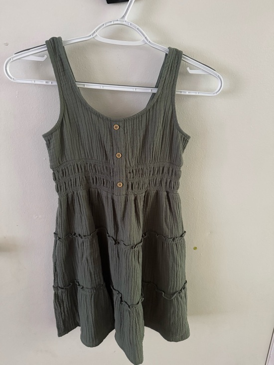 Gef France Other - gef France Olive Green Tiered Button-Front Sundress